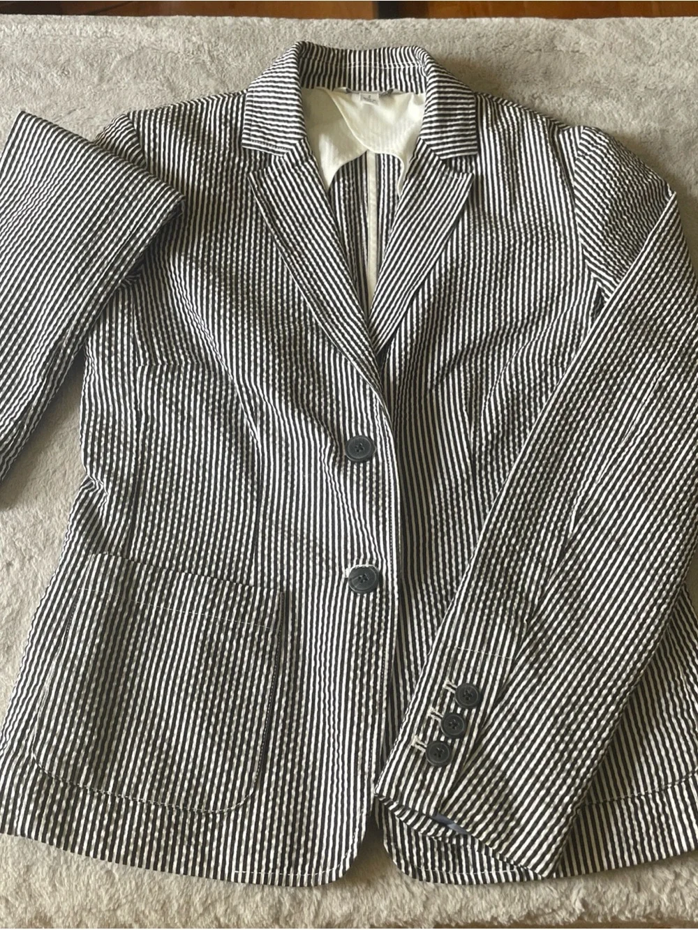 Striped Black and White Women's Blazer